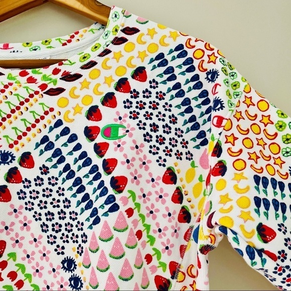 Champion x Susan Alexandra Fruit Moon Sun Reverse Weave Pullover Sweatshirt S - Picture 3 of 9